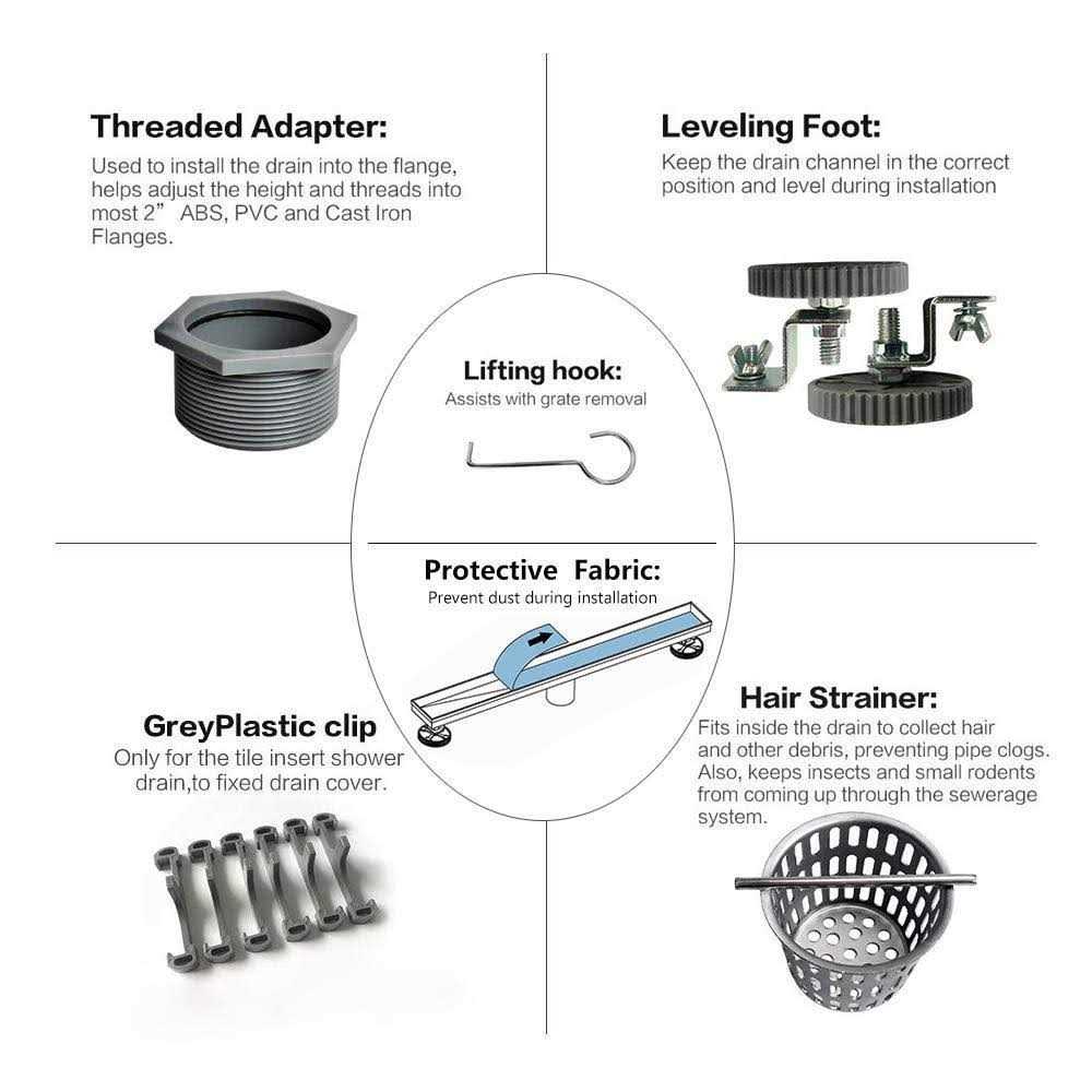 Neodrain Linear Shower Drain with Tile Insert Grate - Image 3