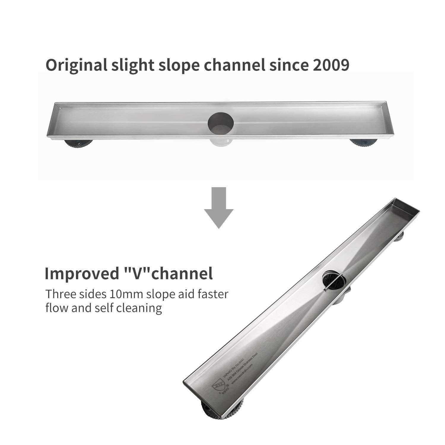 Neodrain Linear Shower Drain with Tile Insert Grate - Image 4