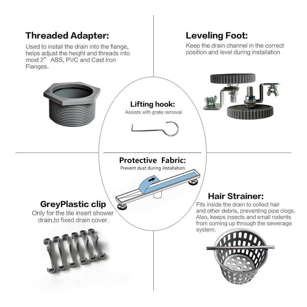 Neodrain Linear Shower Drain with Tile Insert Grate - Image 3