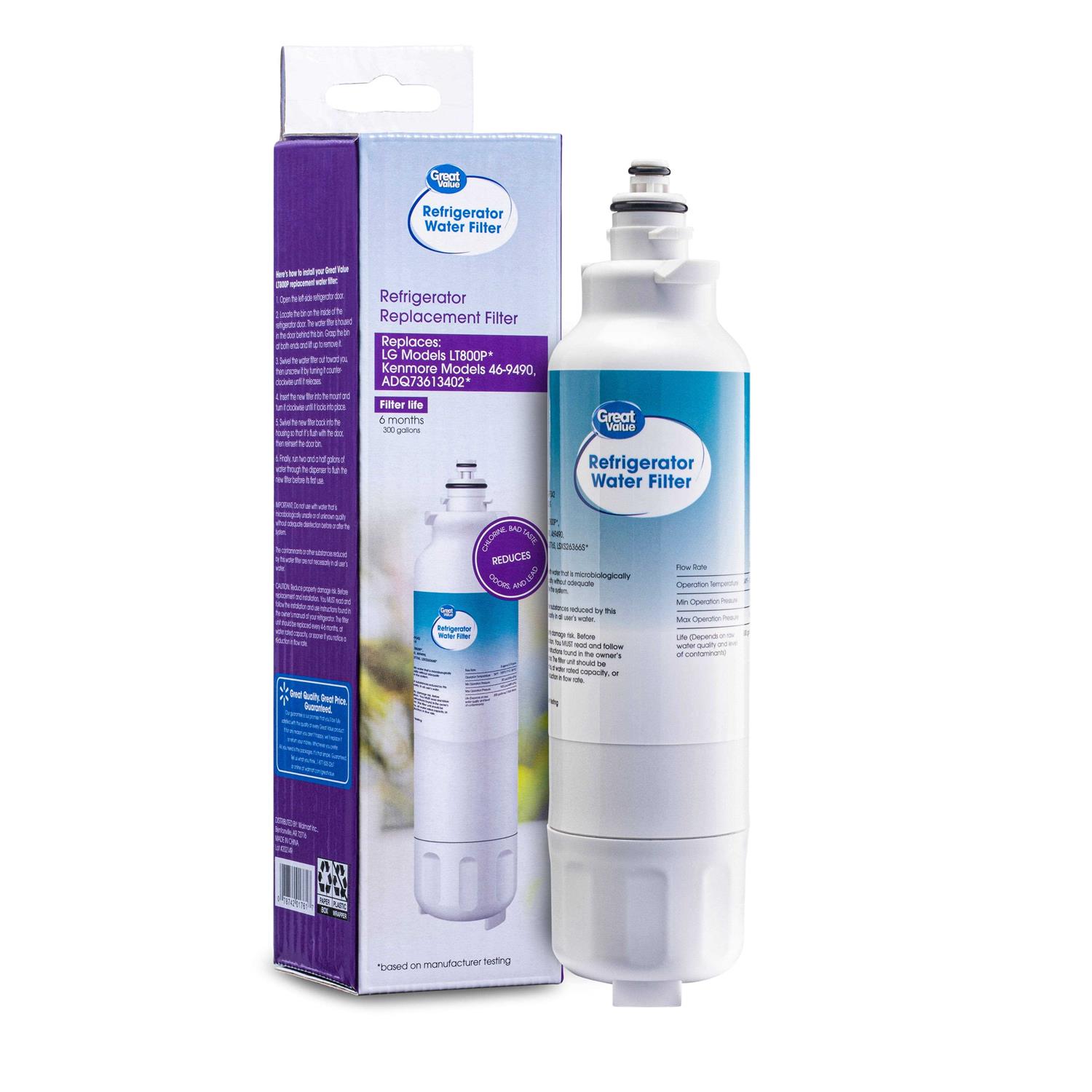 Great Value LG Lt800p & Kenmore 9490 Replacement Refrigerator Water Filter