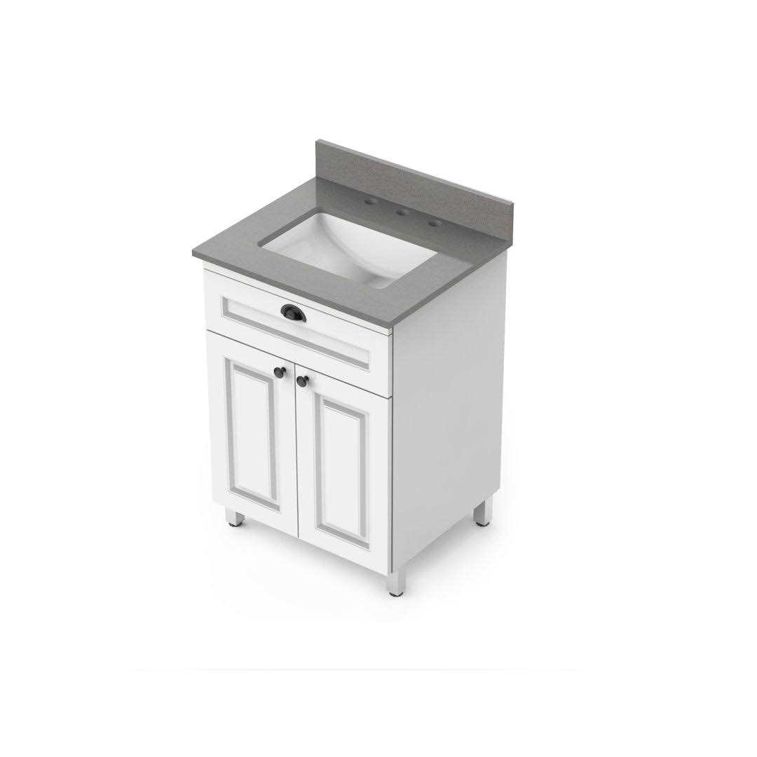 Winette 25 White Undermount Single Sink 3-Hole Bathroom Vanity Top Marble WVT - Image 3
