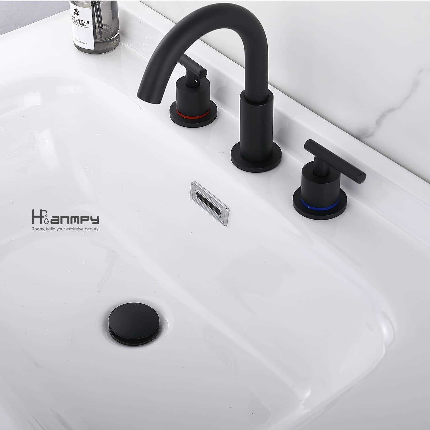 Matte Black ABS Pop Up Sink Drain with Overflow for Bathroom Vessel Sink Lavatory Vanity Bathroom Sink Drains-Easy Installation - Image 3