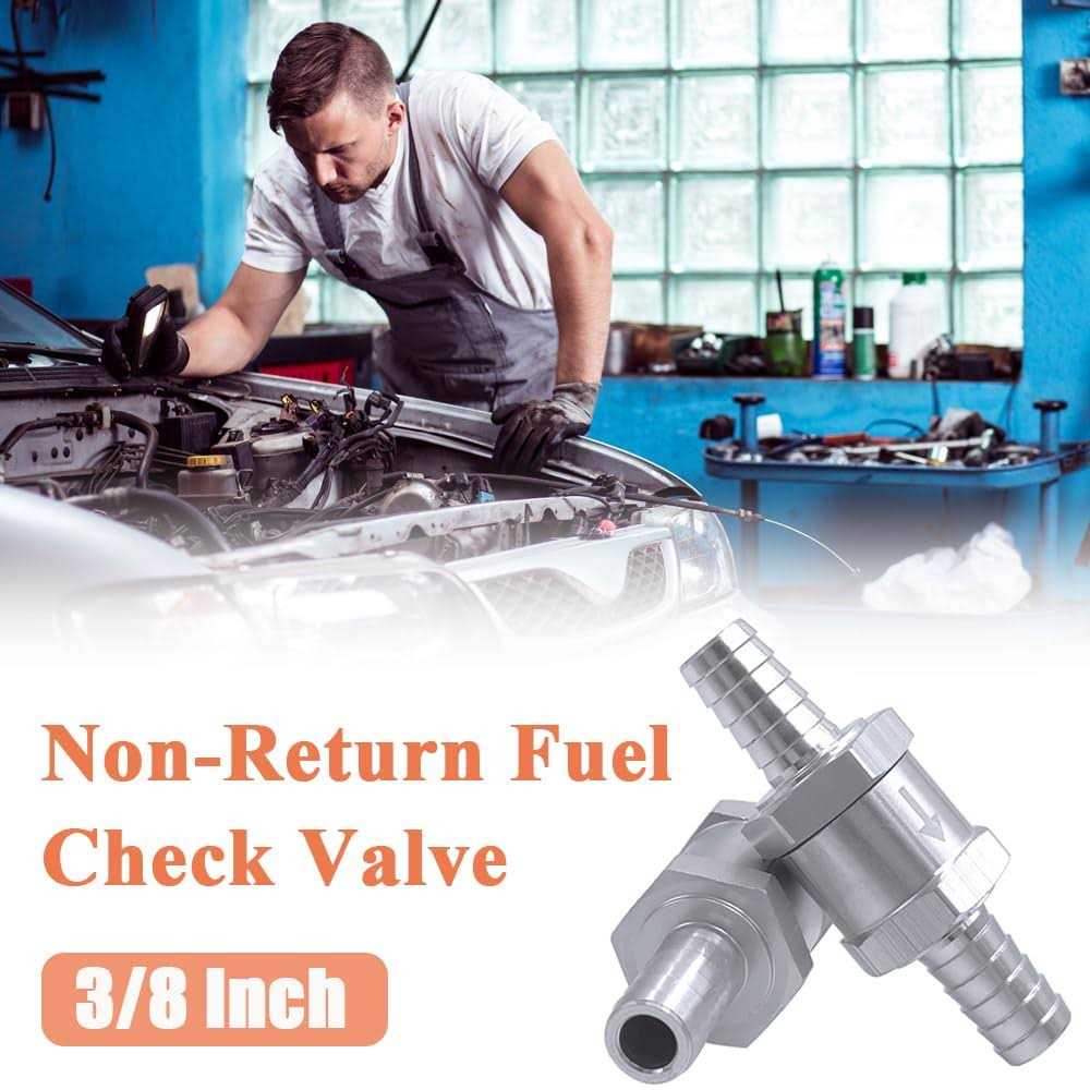 Mesee 2-Pack 3/8 10mm Fuel Non Return One Way Check Valve for Fuel Line Oil Petrol Diesel Water Aluminium Silve - Image 2