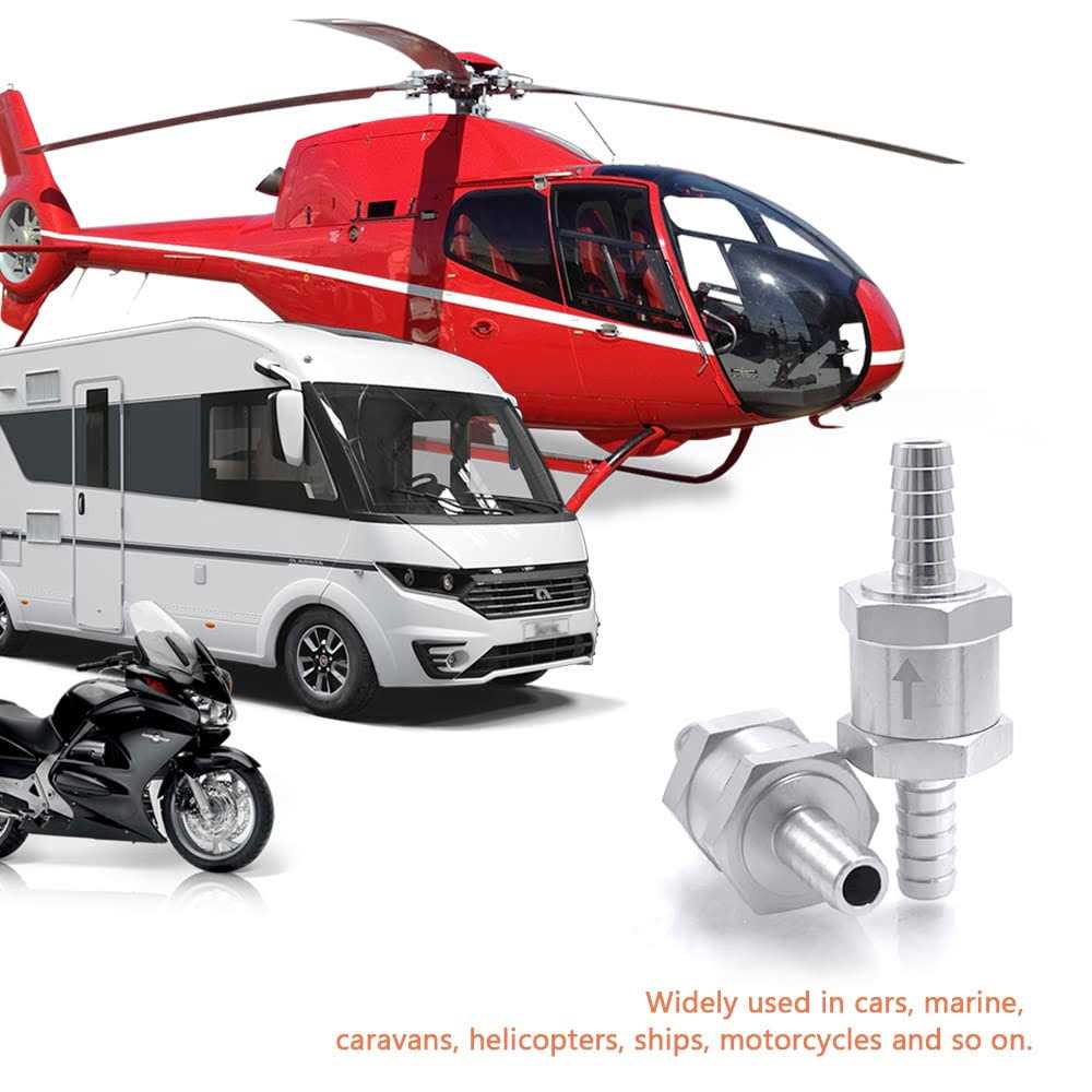 Mesee 2-Pack 3/8 10mm Fuel Non Return One Way Check Valve for Fuel Line Oil Petrol Diesel Water Aluminium Silve - Image 3