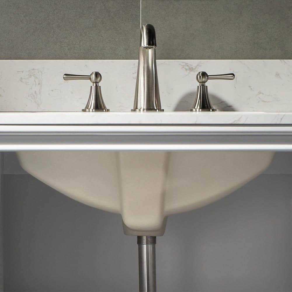 WOODBRIDGE 43 in. W X 22 in. D Engineered Stone Vanity Top in Carrara White with Single White Sink - Image 4