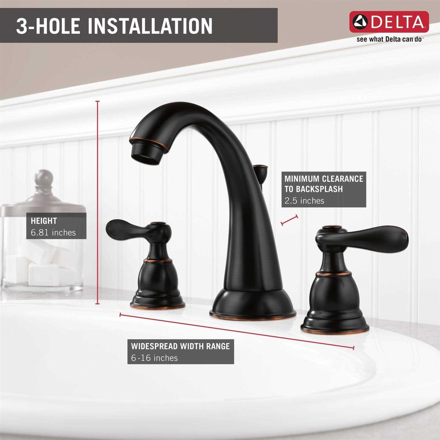 Delta Windemere Two-Handle Widespread Bathroom Faucet - Image 3