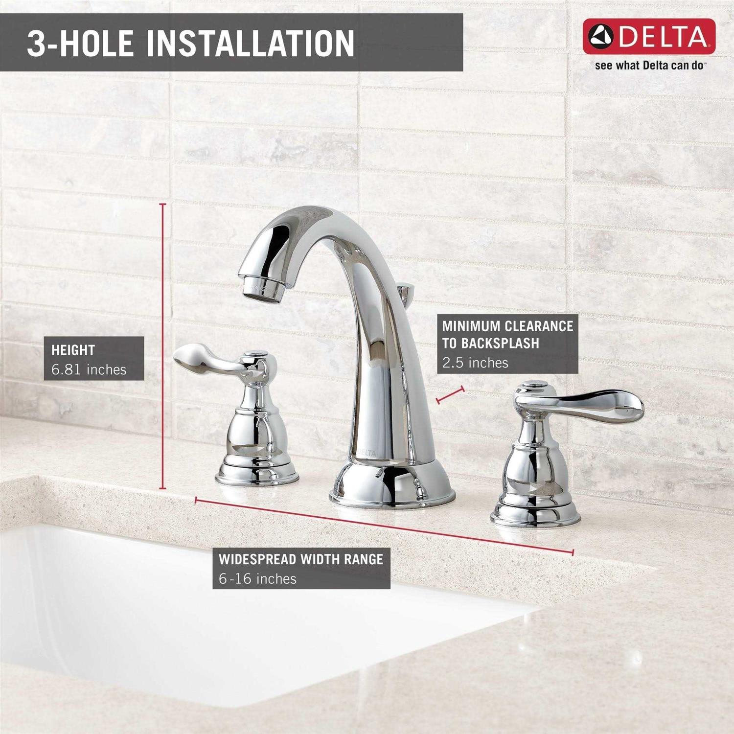 Delta Windemere Two-Handle Widespread Bathroom Faucet - Image 5