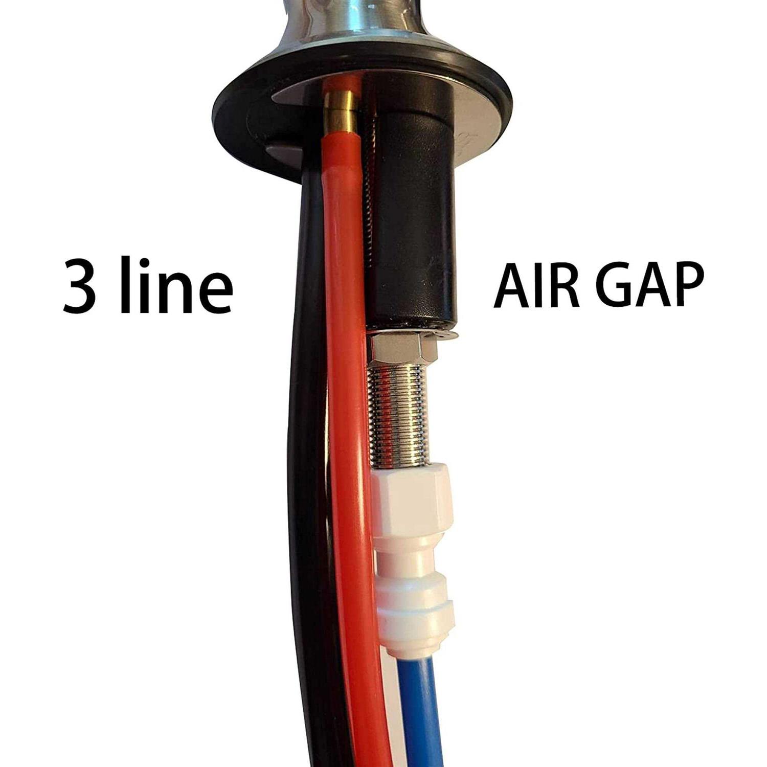 Water Filter Tec Air Gap 3 Line Water Filtration Reverse Osmosis Faucet Lead-Free - Image 3