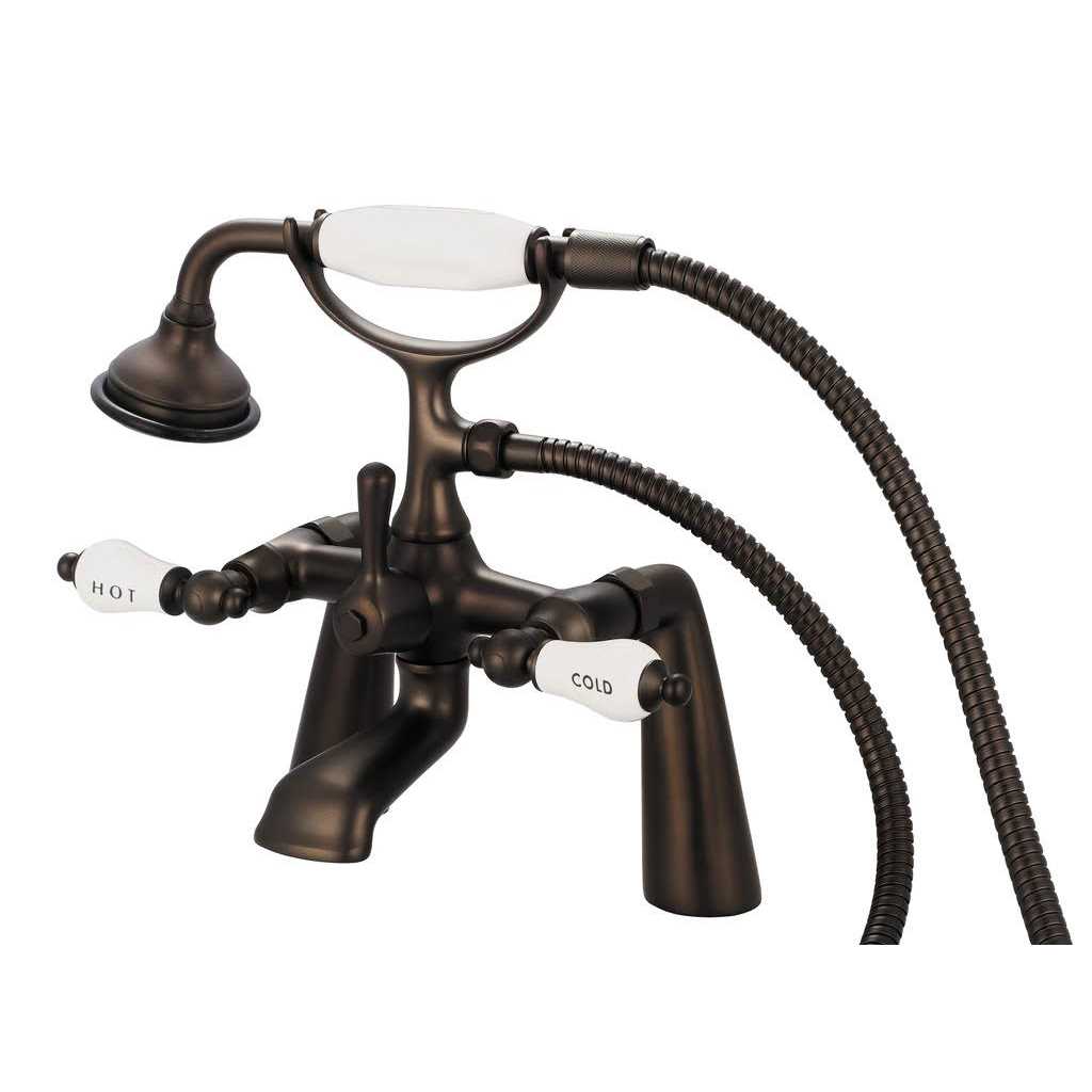 Water Creation Vintage Classic 7-Inch Spread Deck Mount Tub Faucet with Handheld Shower - Image 5