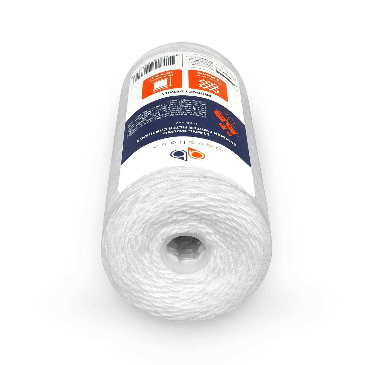 Aquaboon 5 Micron 10 inch String Wound Sediment Water Filter Cartridge - Image 3