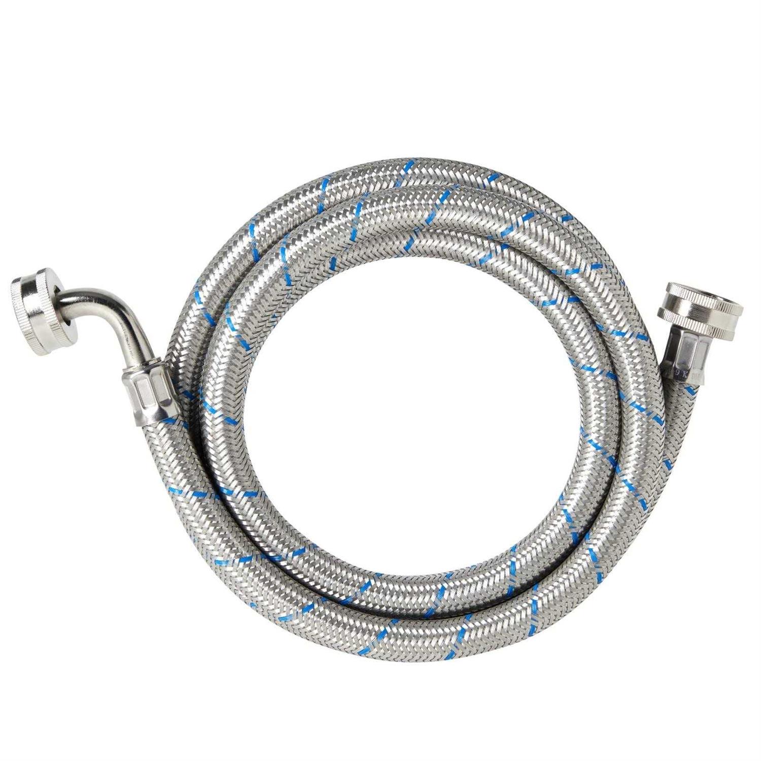 2 Pack Universal Washing Machine Hoses with 90 Degree Elbow Connection, Stainless Steel Rust and Burst Protection - Image 5
