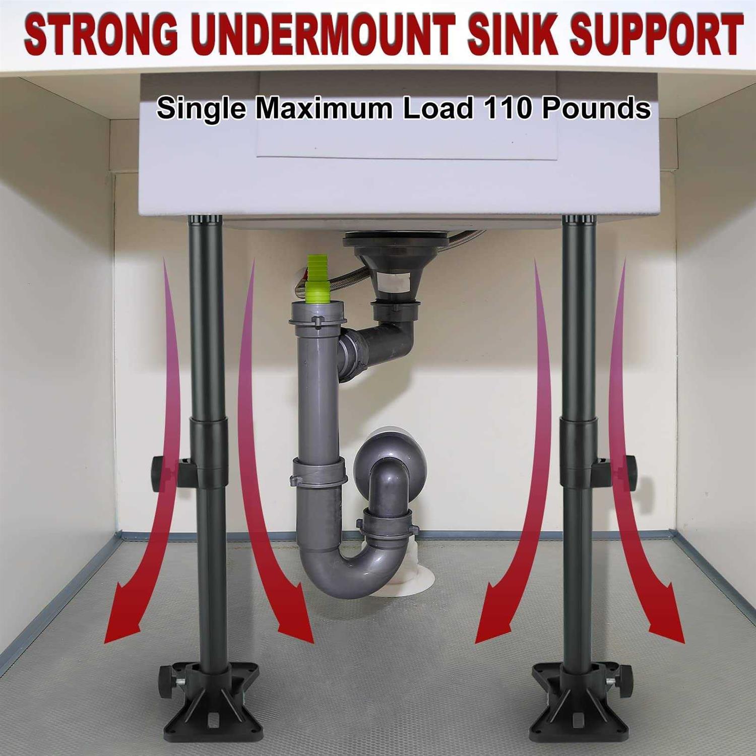 Undermount Sink Support Repair Brackets YMOBBU Undermount Sink Repair Kit System Kitchen Sink Adjustable Brackets - Image 3