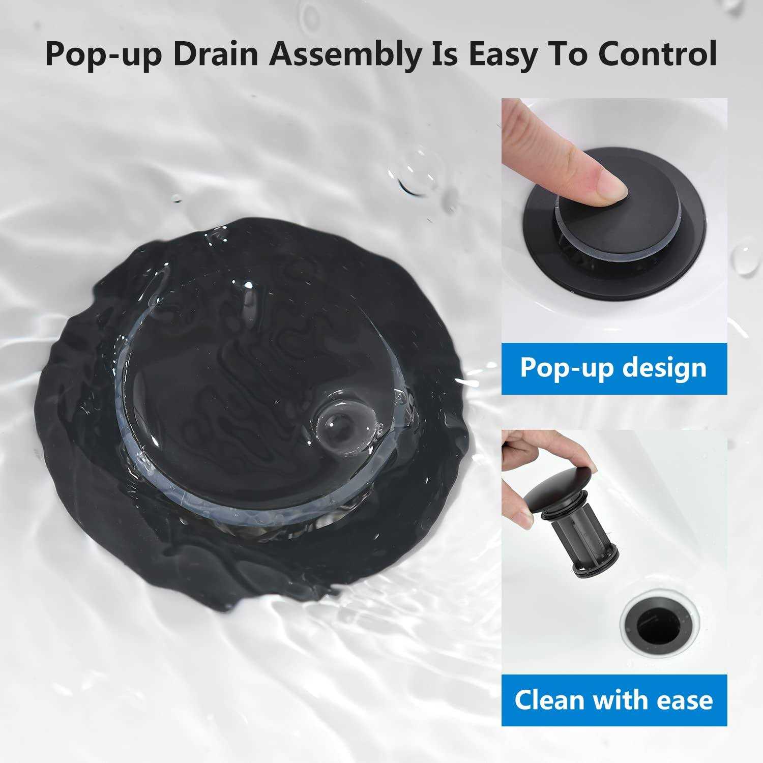 Yardmonet Black Bathroom Faucets 2 Handle Bathroom Sink Faucet - Image 4