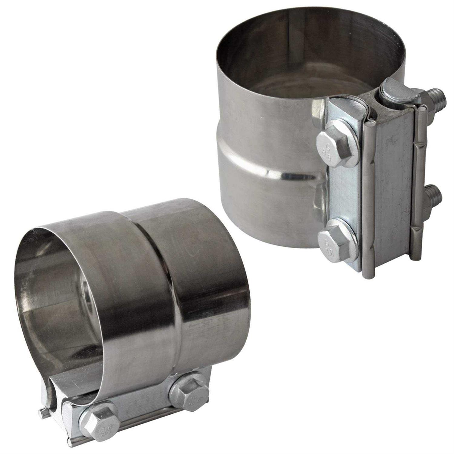 Exhaust Clamps Band Clamp Lap Joint Stainless Steel Lap Joint Exhaust Band Clamp with 1 Block 2Pcs Od Id Exhaust Pipe