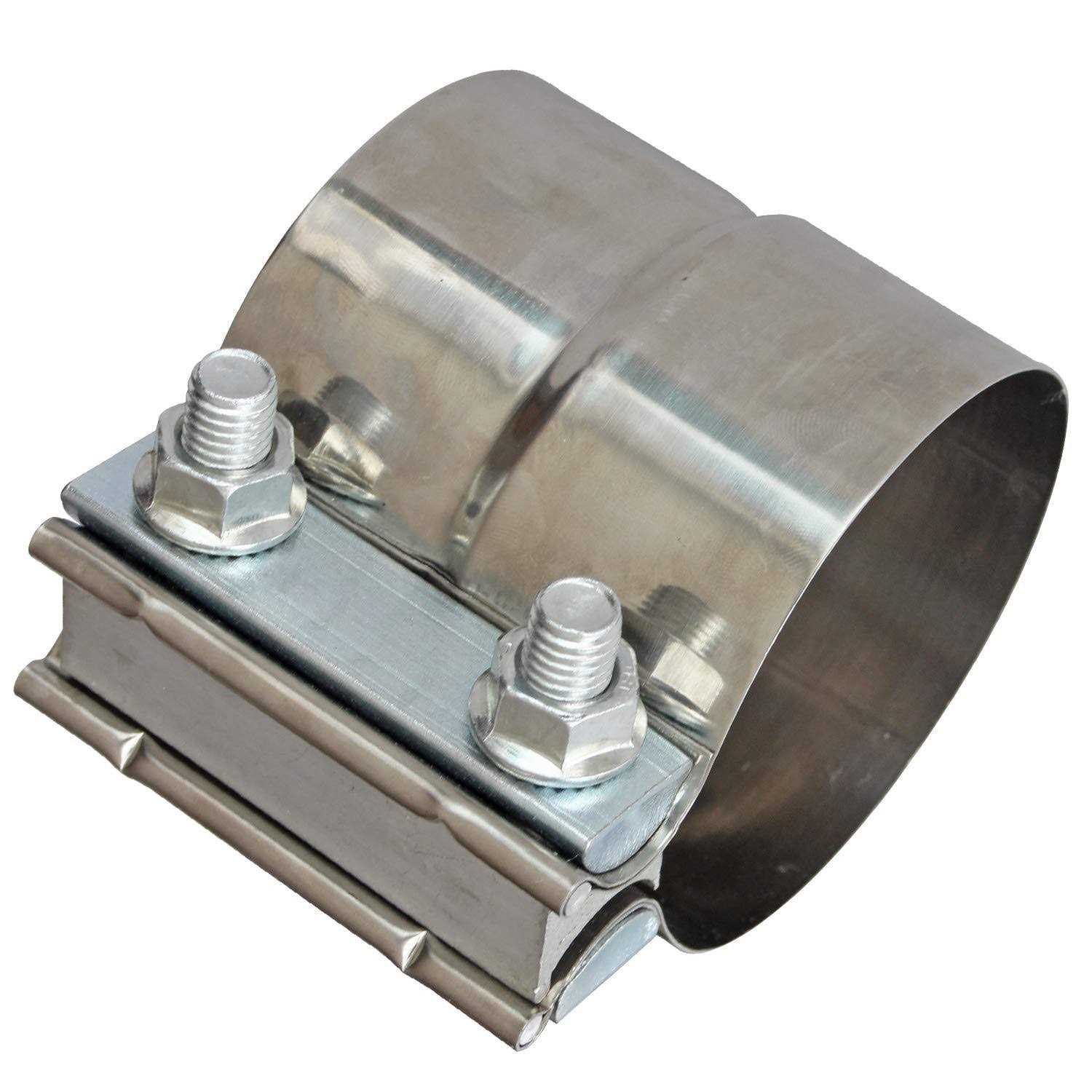 Exhaust Clamps Band Clamp Lap Joint Stainless Steel Lap Joint Exhaust Band Clamp with 1 Block 2Pcs Od Id Exhaust Pipe - Image 2