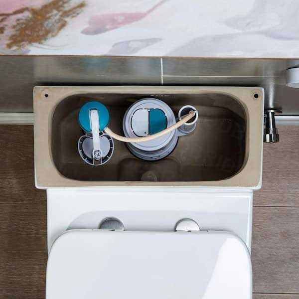 WOODBRIDGE 1-piece 1.28 GPF Conserver High Efficiency Dual Flush All-in-One Toilet with Soft Closed Seat Included in White - Image 4