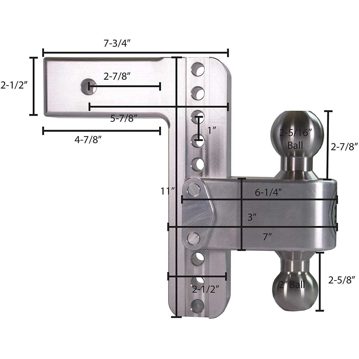 Weigh Safe Turnover Ball 8 Drop Hitch with 2.5 Shank - Image 4