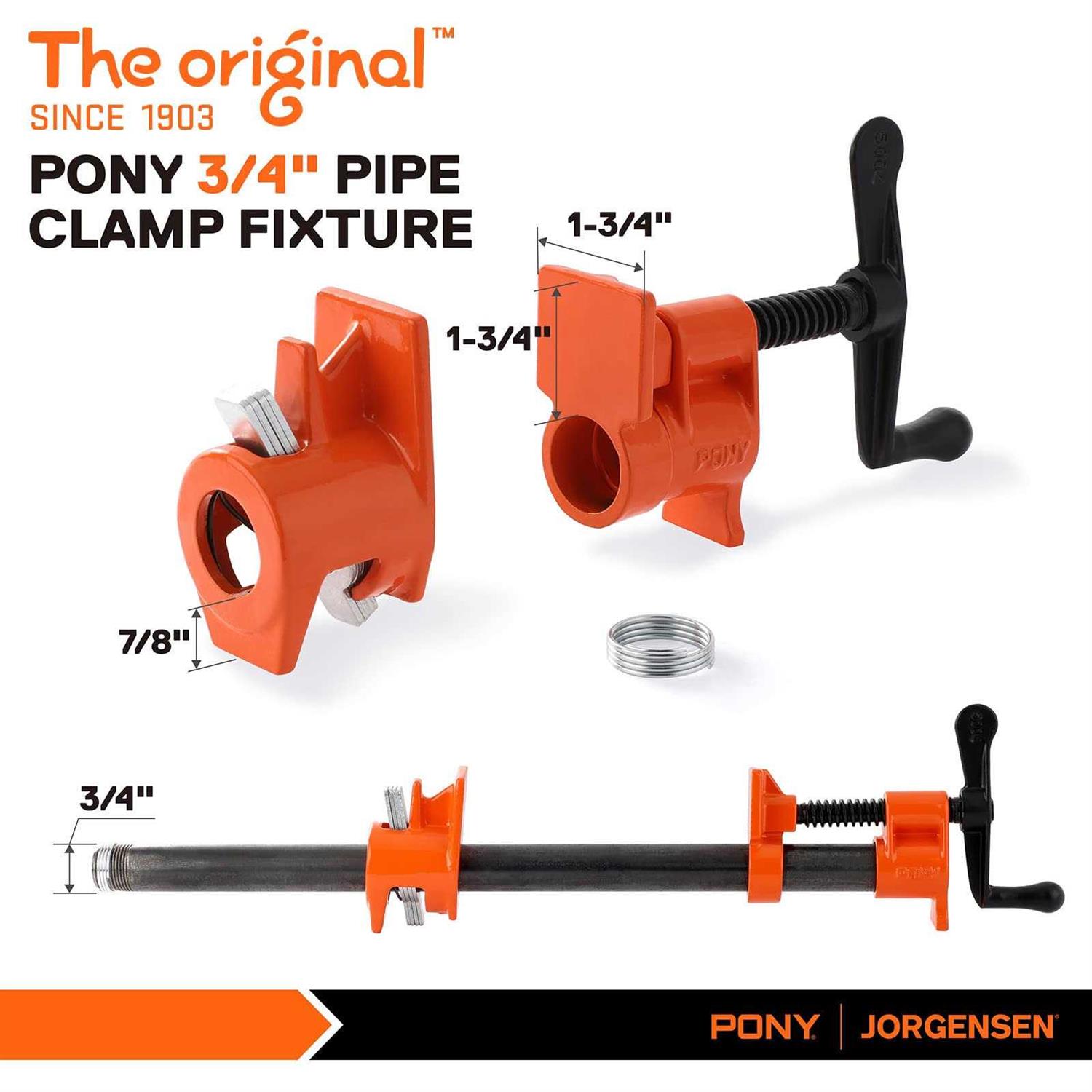 PONY 2-Pack Wood Gluing Pipe Clamp Fixture Black Pipe - Image 2