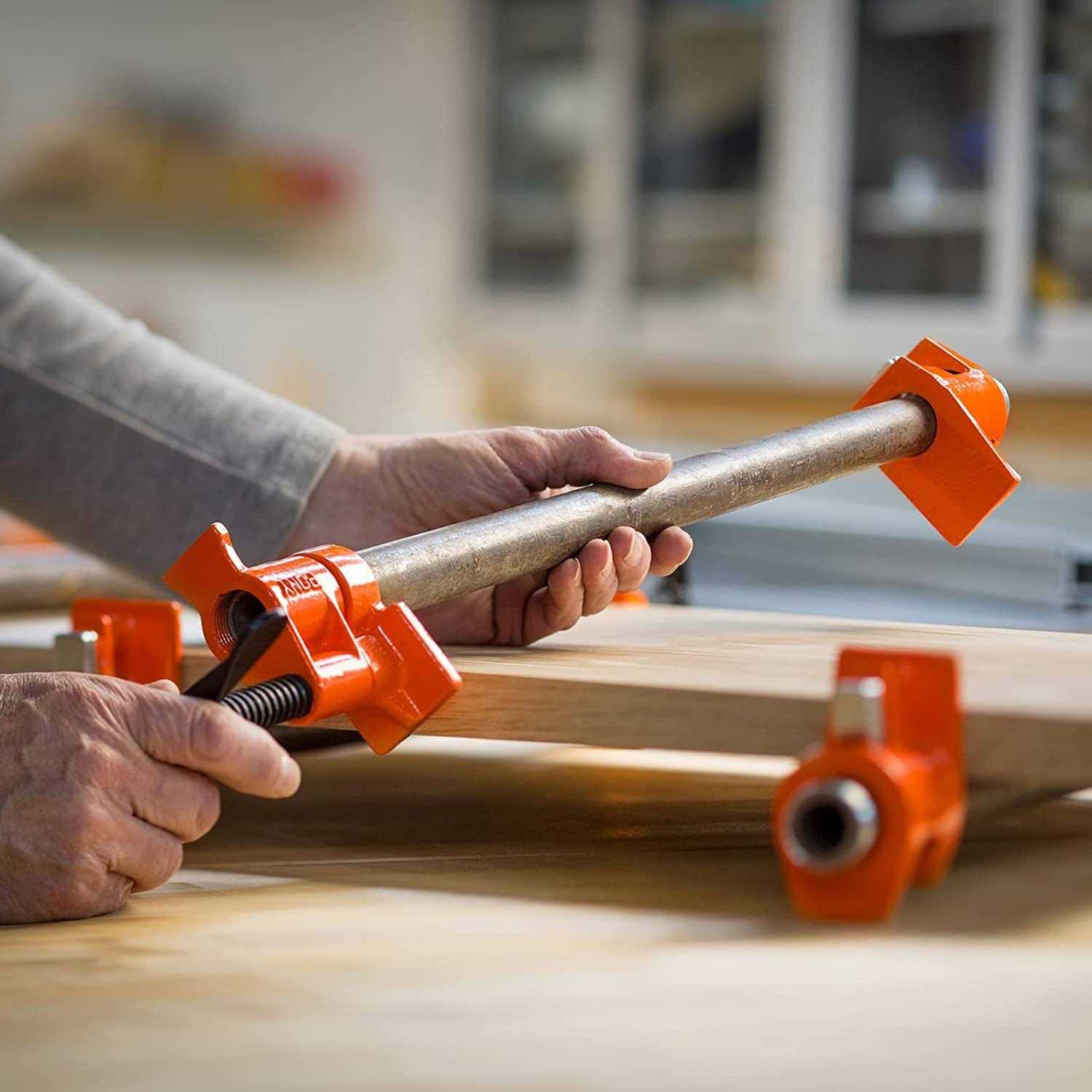 PONY 2-Pack Wood Gluing Pipe Clamp Fixture Black Pipe - Image 4