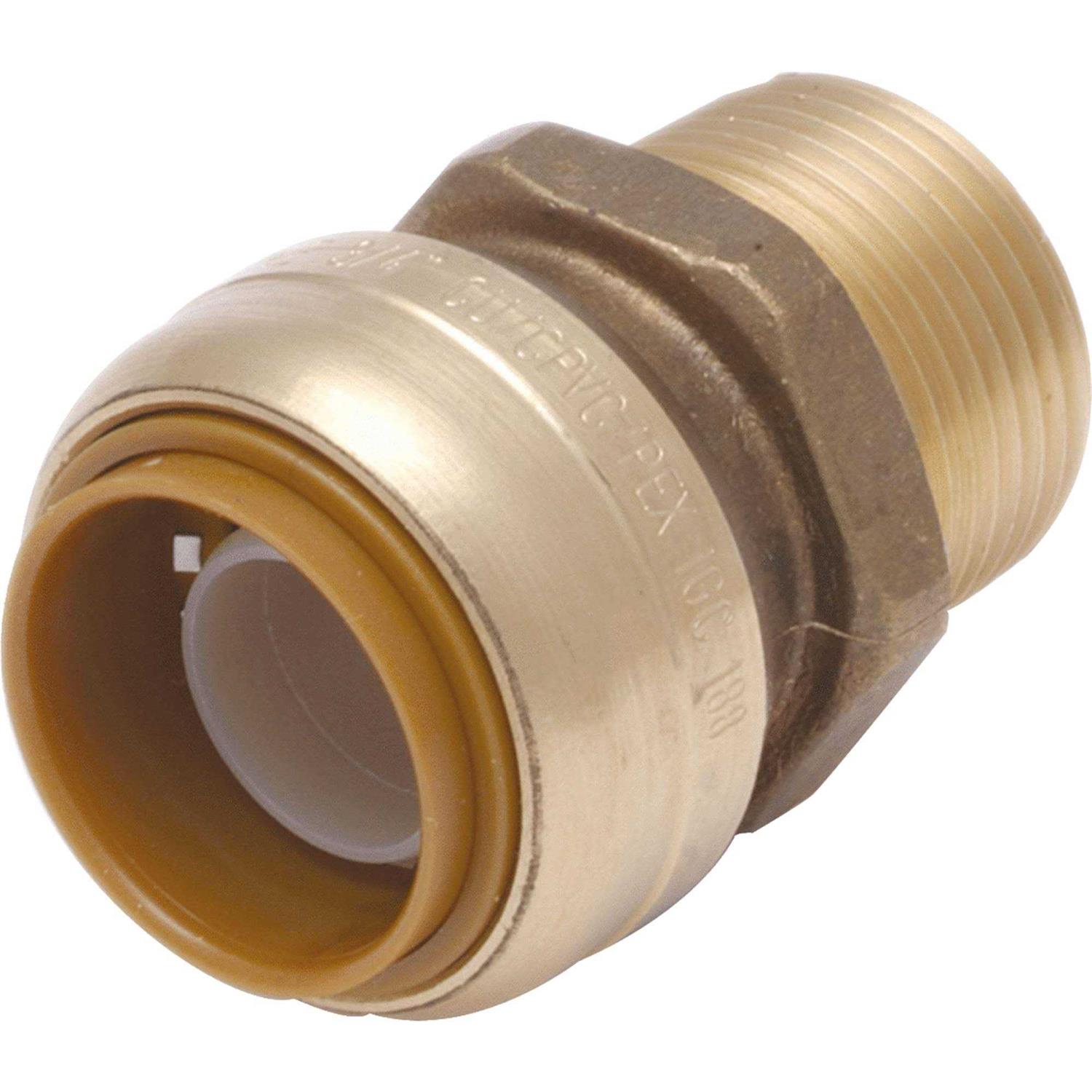SharkBite Drain Tubes & Fittings 1 Brass Push-to-Connect x Male Pipe Thread Adapter