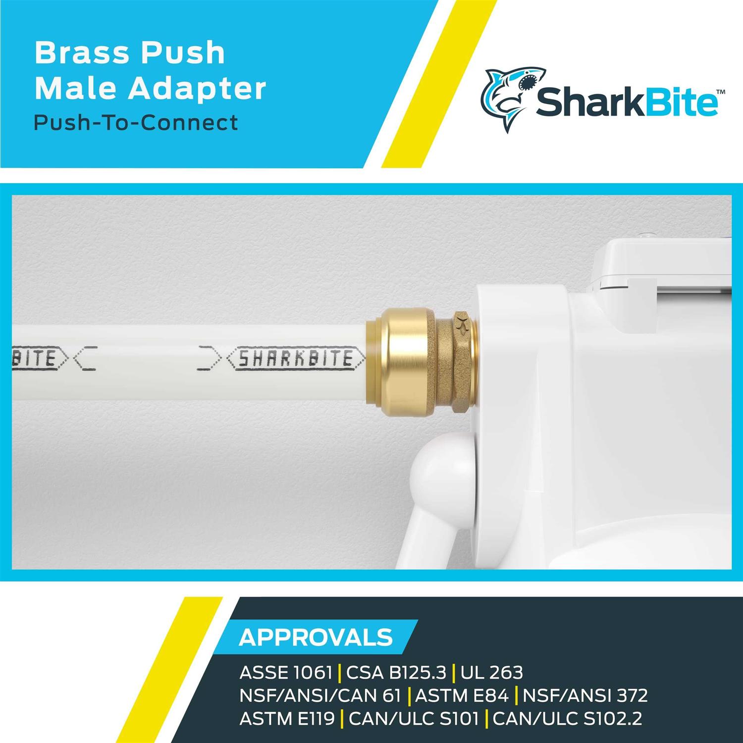 SharkBite Drain Tubes & Fittings 1 Brass Push-to-Connect x Male Pipe Thread Adapter - Image 3