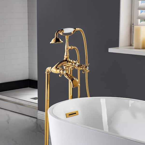 WOODBRIDGE Wayne 2-Handle Claw Foot Freestanding Tub Faucet with Hand Shower Included - Image 4