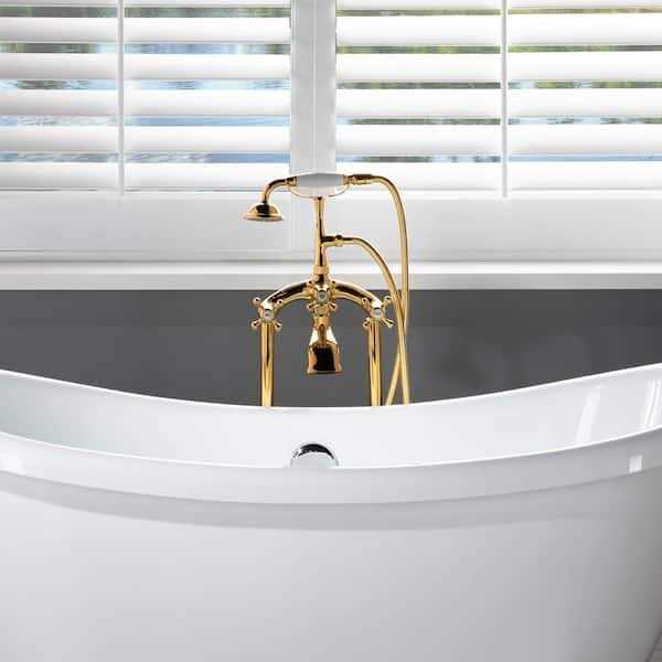 WOODBRIDGE Wayne 2-Handle Claw Foot Freestanding Tub Faucet with Hand Shower Included - Image 5
