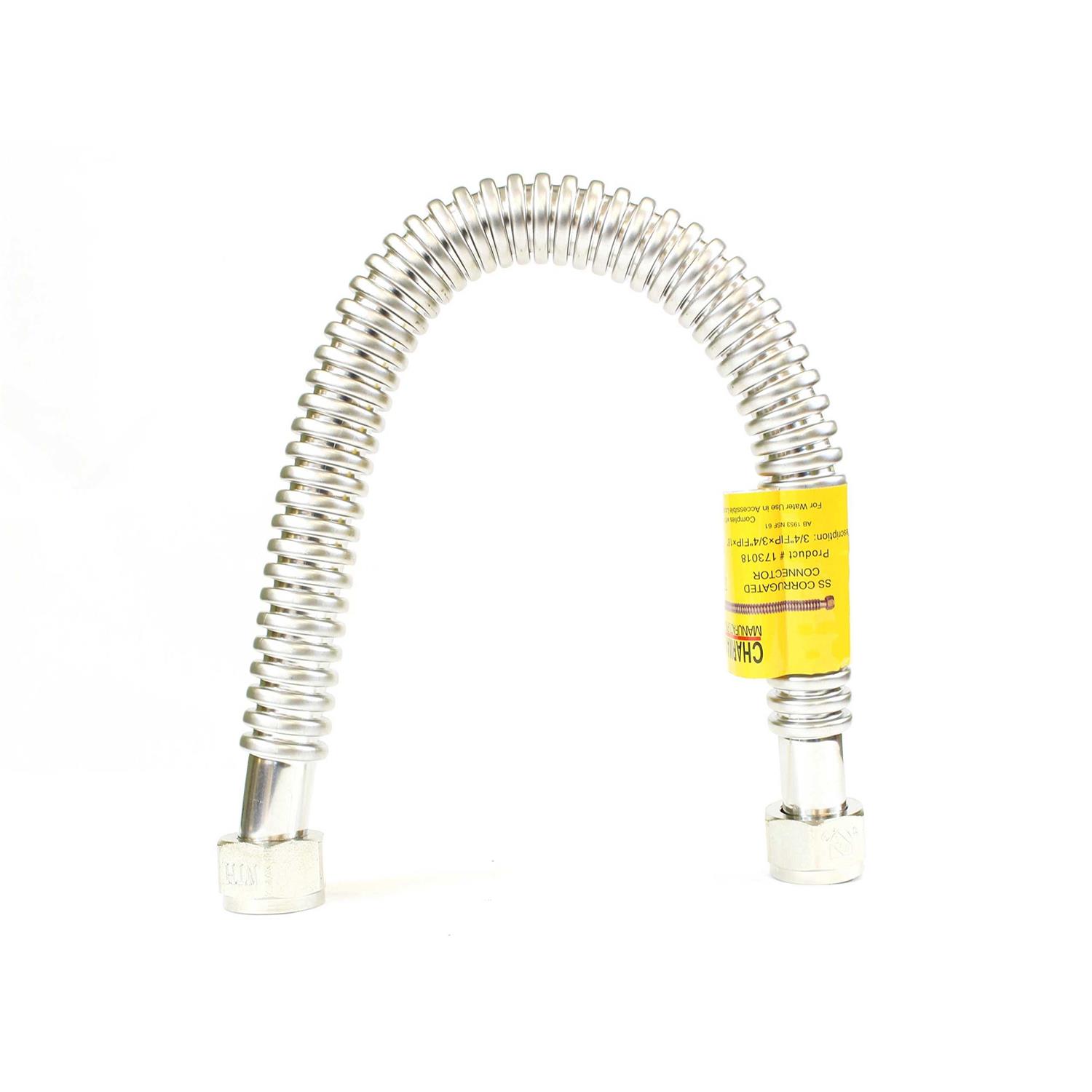 CMI Inc 18 Corrugated Stainless Steel Flexible Water Line - 1 inch Female Threaded NPT - Image 3