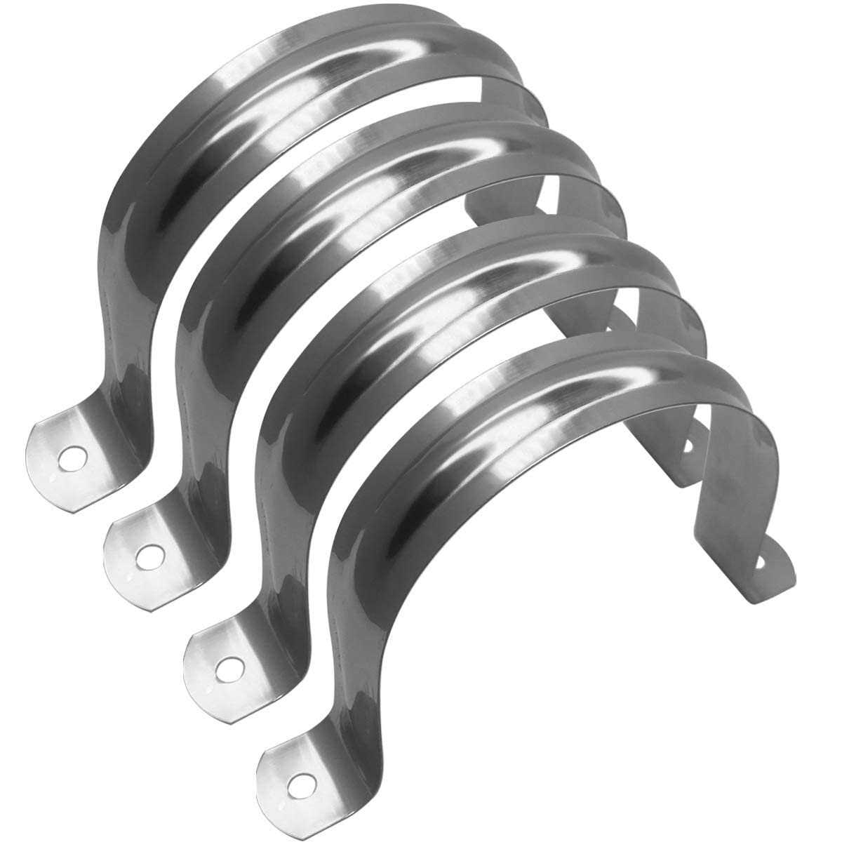 Nge 4inch Rigid Pipe Strap Clamp-Two Hole Strap-U Bracket Tube Clip-Stainless Steel Heavy Duty Pipe Fasten Holder-Secures Condu