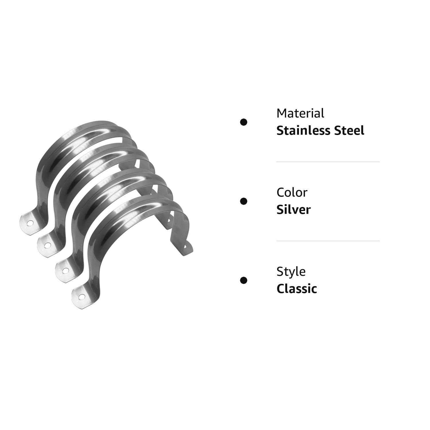Nge 4inch Rigid Pipe Strap Clamp-Two Hole Strap-U Bracket Tube Clip-Stainless Steel Heavy Duty Pipe Fasten Holder-Secures Condu - Image 3