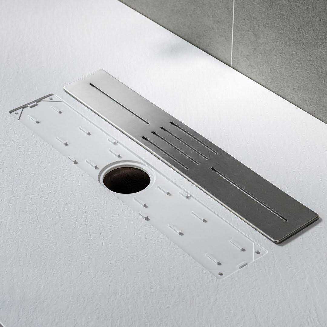 WoodBridge 48 in. L x 36 in. W Alcove Zero Threshold Shower Pan Base with Center Drain SCS-WH-4836 - Image 5