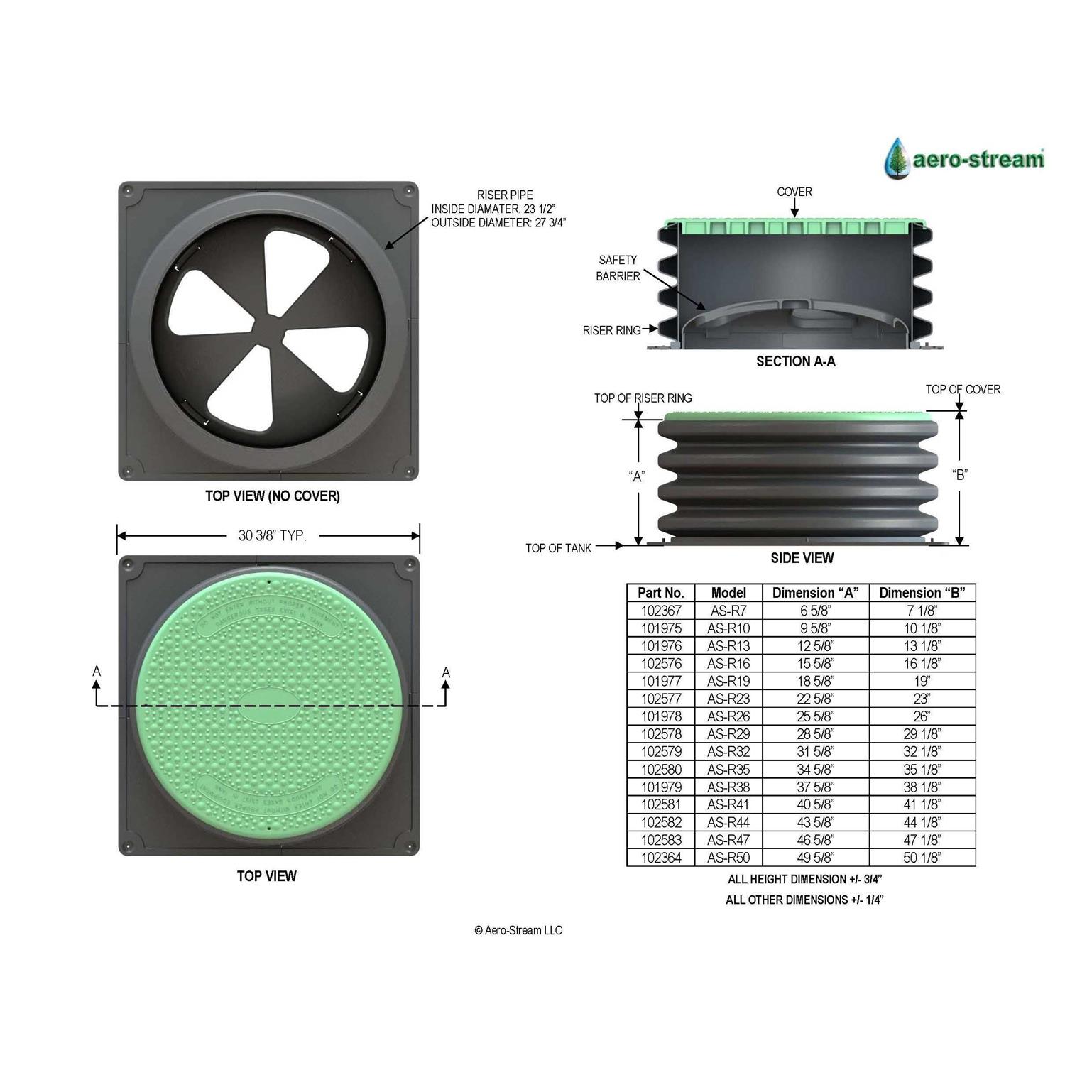 Aero-Stream 23.5 in. Dia x Septic Tank Riser Kit AS-R - Image 5