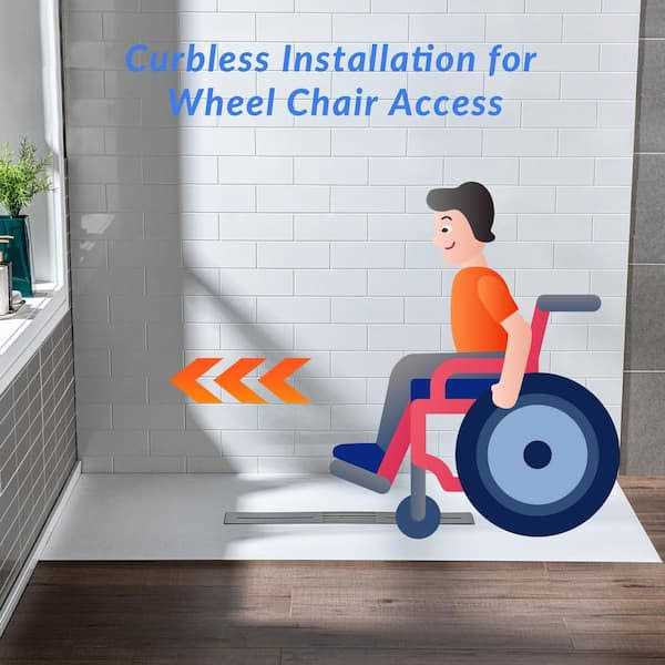 WoodBridge 48 in. L x 32 in. W Alcove Zero Threshold Shower Pan Base with Center Drain SCS-WH-4832 - Image 4