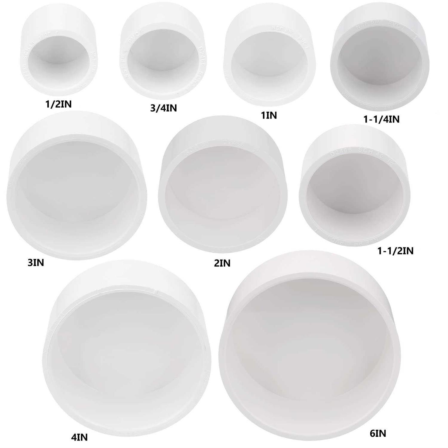 Lswteiz Pvc Pipe End Cap Fitting Schedule 40 Furniture Grade Pvc Pipe End Cap Plug Adapter - Image 4