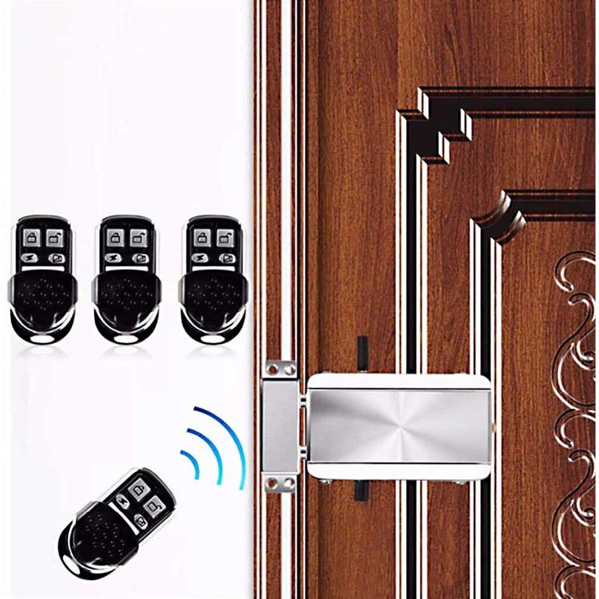 Electronic Deadbolt Door Lock Smart Wireless Anti-Theft Home Security Keyless Deadbolt Access Control System with 4 Remote Control - Image 3