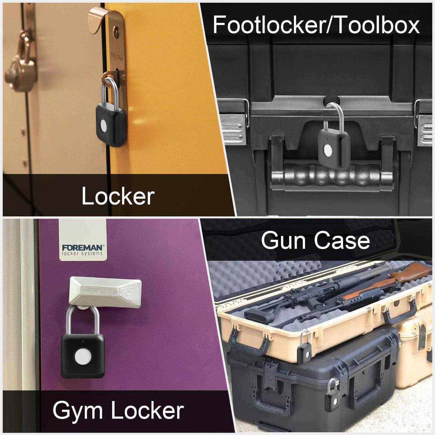 Pothunder Fingerprint Padlock Smart Padlock Locker Lock Biometric Metal Keyless - Image 5