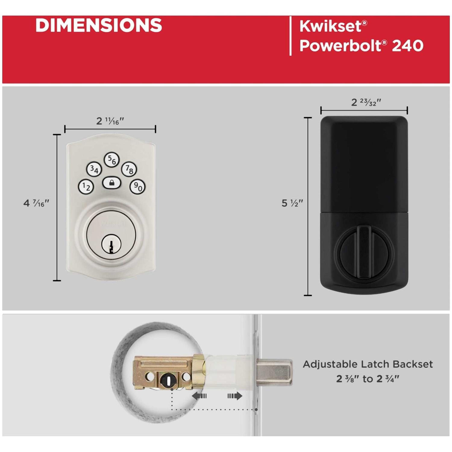 Kwikset Powerbolt Zinc Electronic Deadbolt - Image 4