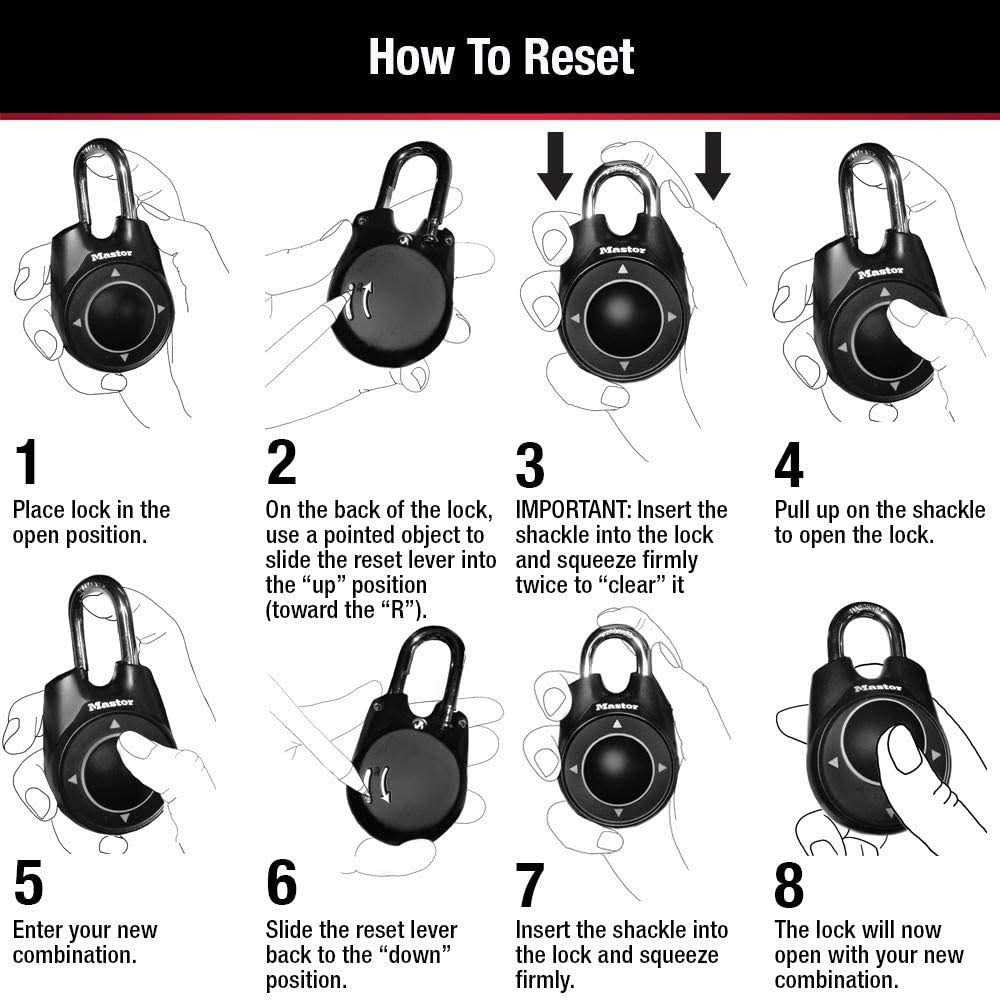 Master Lock 1500iD Locker Lock Set Your Own Directional Combination Padlock - Image 3