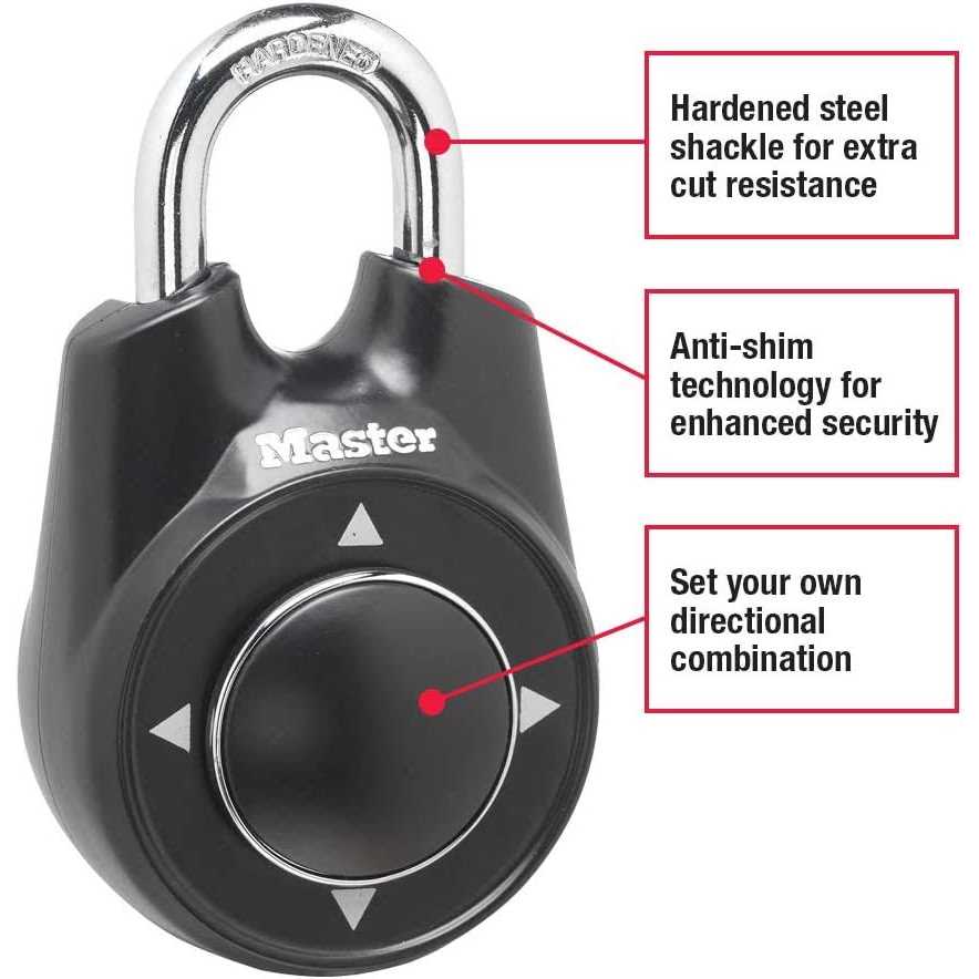 Master Lock 1500iD Locker Lock Set Your Own Directional Combination Padlock - Image 4