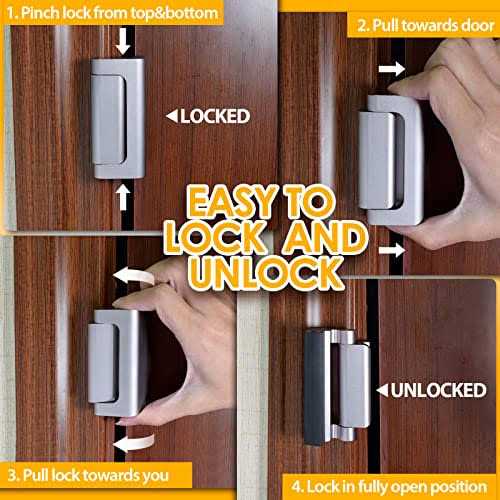 Everplus Home Security Door Lock Childproof Door Reinforcement Lock with 3 Inch Stop Withstand 800 lbs for Inward Swinging Door - Image 3