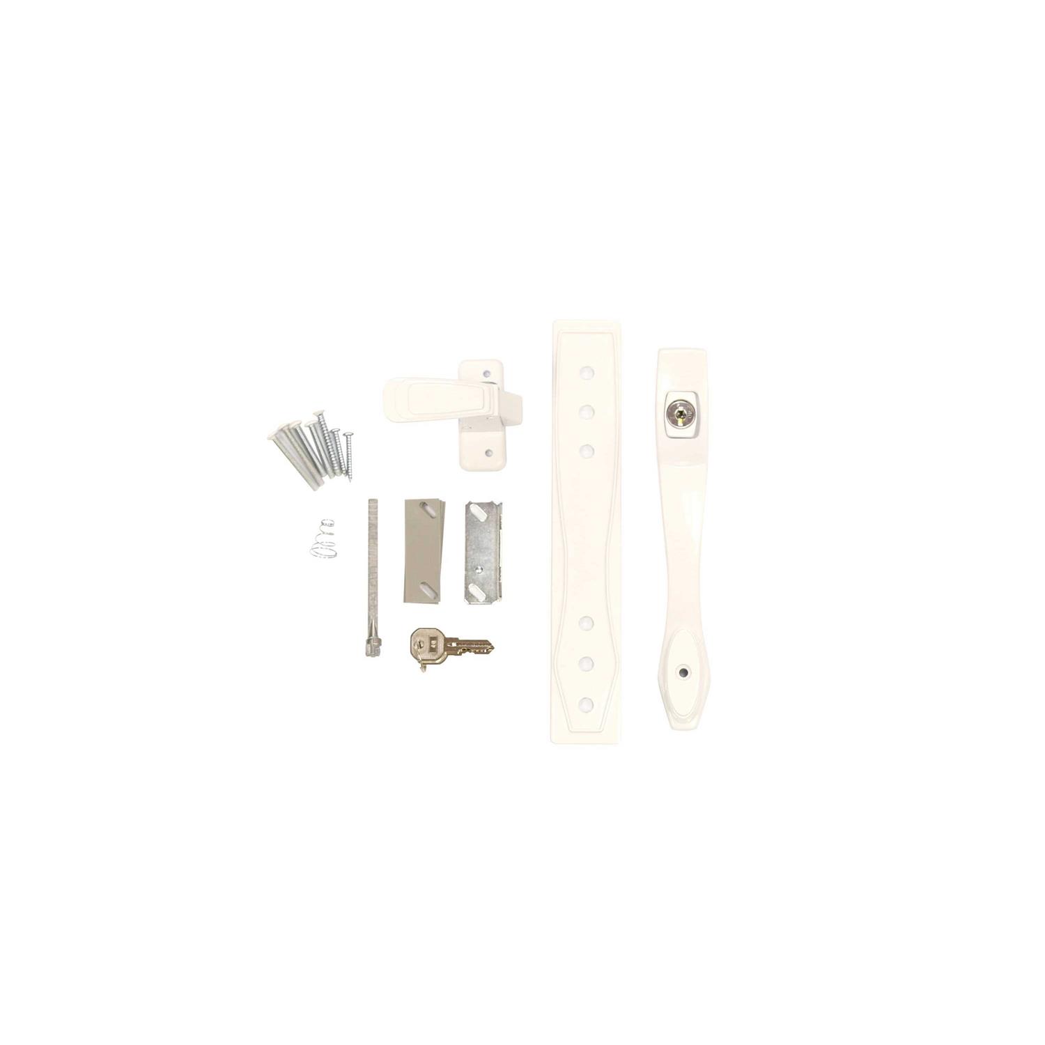 Larson Push Button Keyed Latch Heavy Duty White Zinc - Image 3