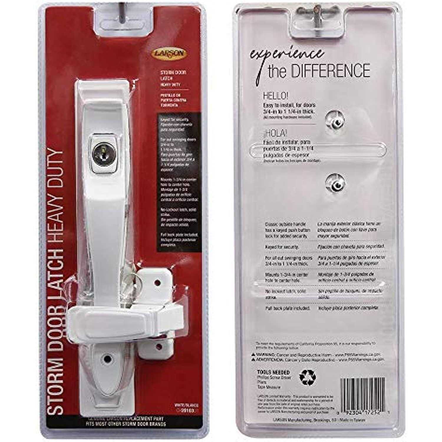 Larson Push Button Keyed Latch Heavy Duty White Zinc - Image 4