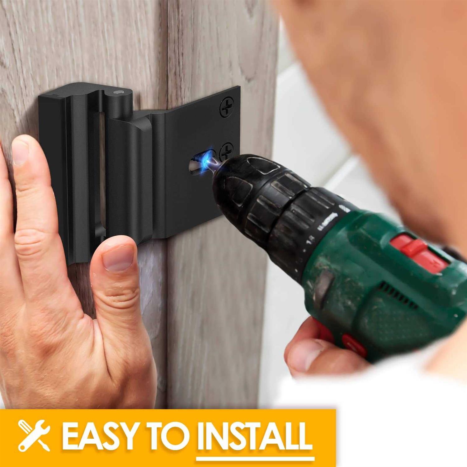 Everplus Home Security Door Lock Childproof Door Reinforcement Lock with 3 Inch Stop Withstand 800 lbs for Inward Swinging Door - Image 3