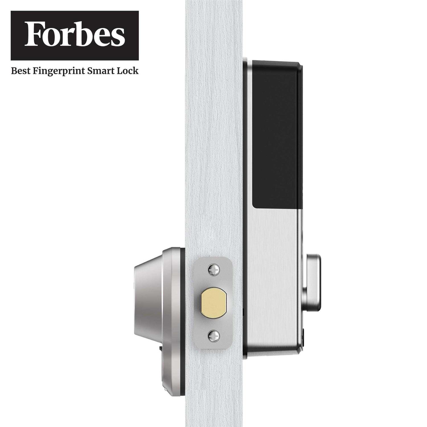 Lockly Flex Touch Satin Nickel Single-Cylinder Bluetooth Mobile App Controlled Deadbolt Lock with Biometric 3D Fingerprint - Image 4