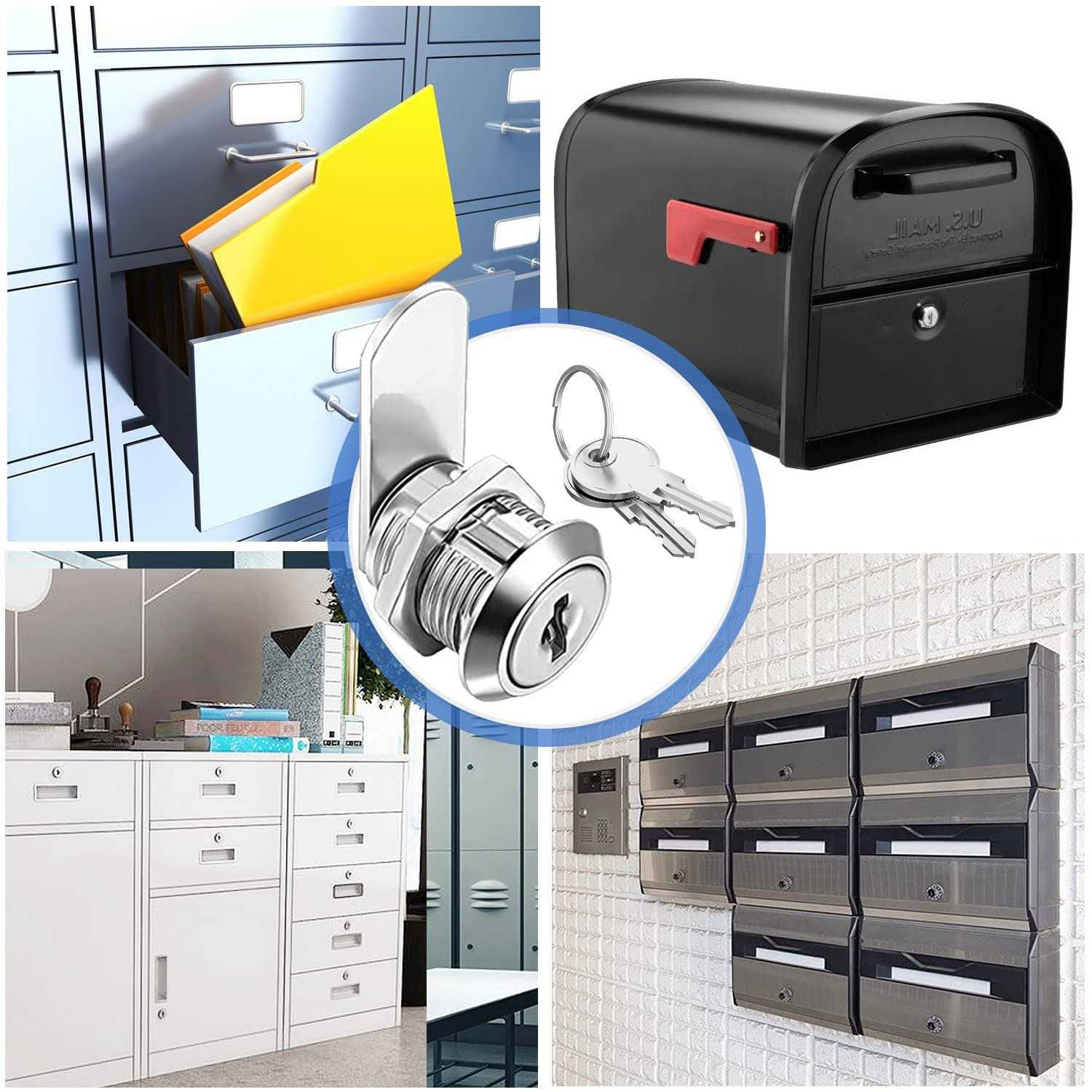 Cam Locks Cabinet Locks Keyed Alike 5/8'' Cylinder Length Fits on 0.4'' Max Panel Thickness - Image 5
