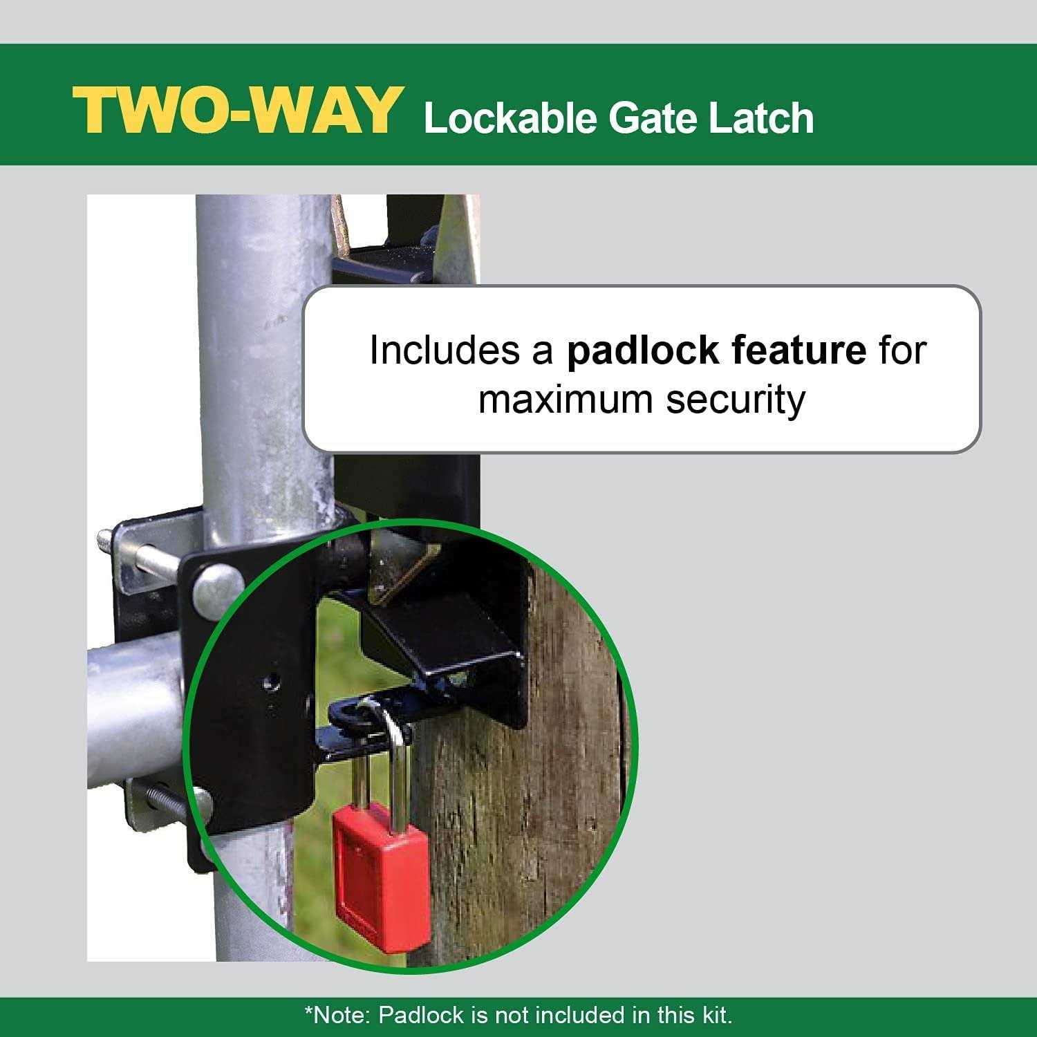 Powerfields Two Way Lockable Gate Latch - Image 5