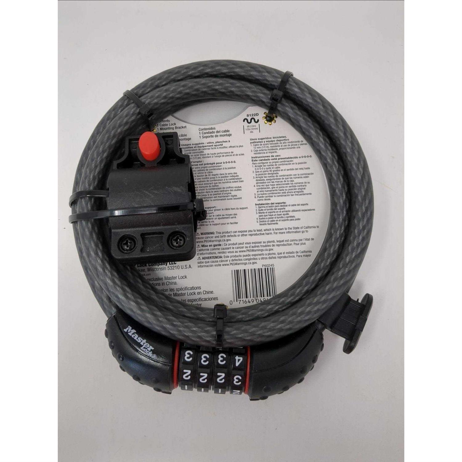 Master Lock Cable Lock Set Your Own Combination Bike Lock - Image 5