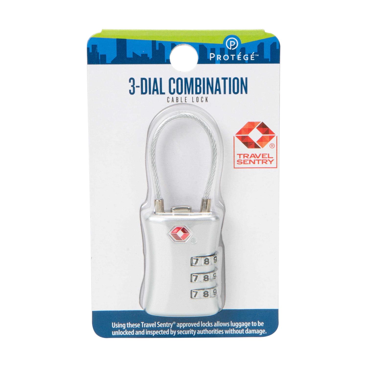 Protege 3 Dial Combination Travel Cable Luggage Lock - Image 4
