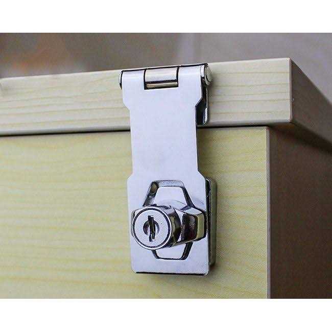 Keyed Hasp Locks Twist Knob Keyed Locking Hasp,Chrome Plated Hasp Lock with Keys,Door Lock Clasp w/Screws for Door Cabinet - Image 5
