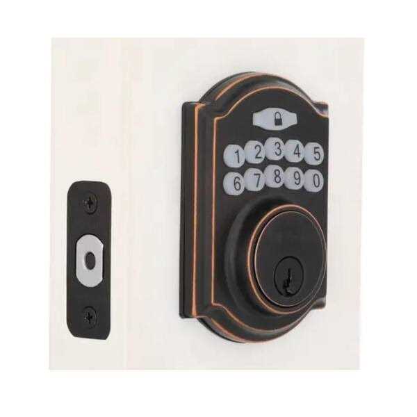 Defiant Castle Aged Bronze Single Cylinder Electronic Keypad Deadbolt - Image 4